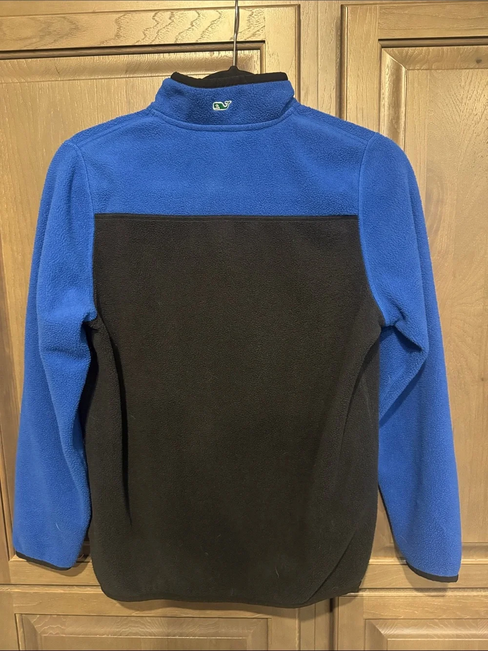 Vineyard Vines Blue and Black Colorblock Fleece Snap Pullover